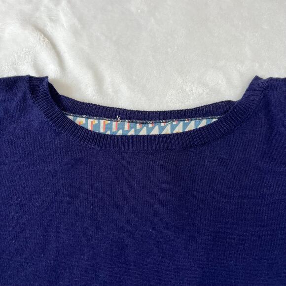 Women's Crewneck Mixed Media Knit Sweater Size Medium Relaxed Fit Colorful - Picture 3 of 9